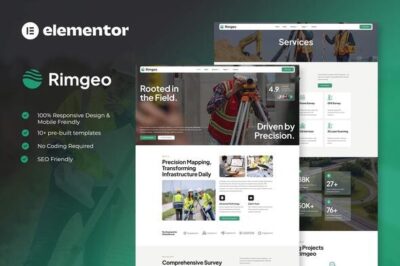 Rimgeo - Land Surveying & Digital Mapping Elementor Pro Template Kit