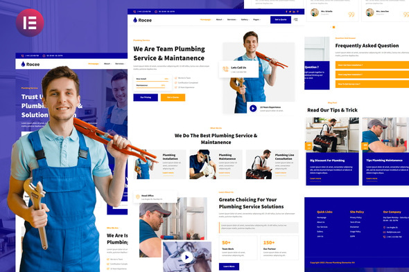 Rocee - Plumbing Service & Maintenance Elementor Template Kit Rocee - Plumbing Service & Maintenance Elementor Template Kit