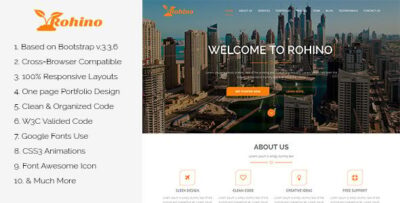 Rohino - One Page Portfolio HTML Template