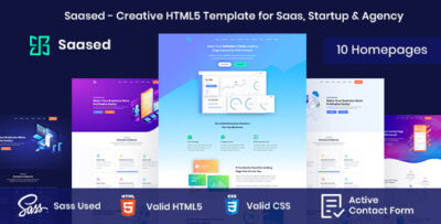 Saased - Creative HTML5 Template for Saas, Startup & Agency