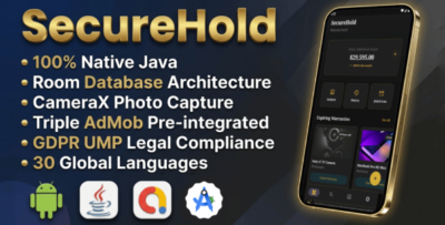 SecureHold | Offline Asset Vault - Android App Template