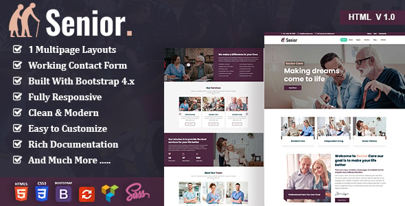 Senior - Elder Care HTML Template Senior - Elder Care HTML Template