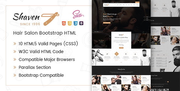 Shaven - Salon HTML Template Shaven - Salon HTML Template