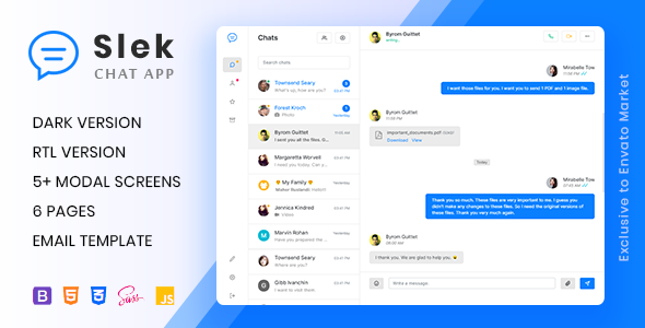Slek - Chat and Discussion Platform HTML5 Template Slek - Chat and Discussion Platform HTML5 Template