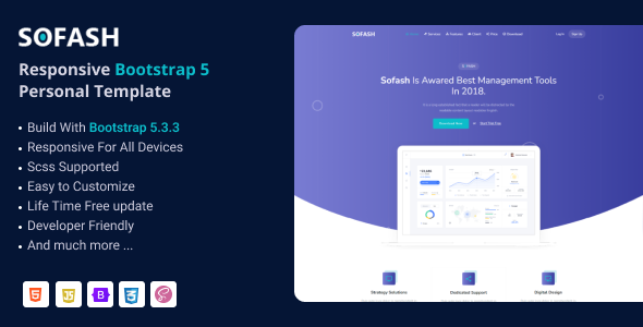 Sofash - SaaS & Software HTML5 Landing Page Sofash - SaaS & Software HTML5 Landing Page