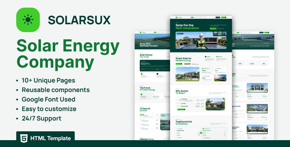 Solarsux - Solar Energy Company HTML Template Solarsux - Solar Energy Company HTML Template