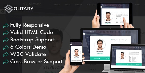 Solitary - One Page Portfolio, Resume and CV Solitary - One Page Portfolio, Resume and CV