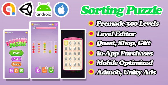 Sorting Puzzle - Unity Game Template Sorting Puzzle - Unity Game Template