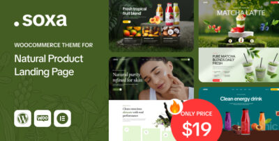 Soxa - Natural Product Landing Page WooCommerce Theme