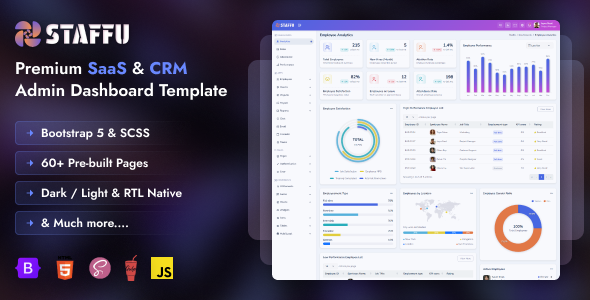Staffu - SaaS & CRM Admin Dashboard Template HTML5 Bootstrap 5 Staffu - SaaS & CRM Admin Dashboard Template HTML5 Bootstrap 5