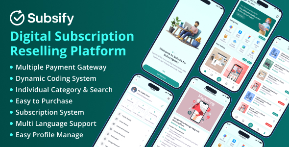 Subsify | Digital Tools and Subscription Reselling Flutter App With Laravel Backend Subsify | Digital Tools and Subscription Reselling Flutter App With Laravel Backend