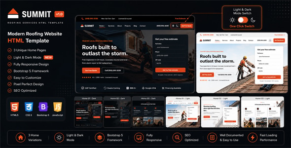 SummitRoof - Roofing Services & Exterior Contractor HTML5 Template SummitRoof - Roofing Services & Exterior Contractor HTML5 Template