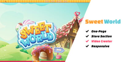 Sweet World: The Ultimate One-Page Premium Casual Gaming Template