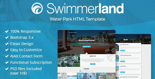 Swimmerland - Water Park HTML Template Swimmerland - Water Park HTML Template