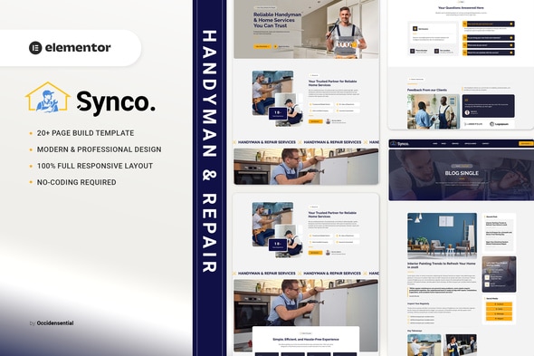 Synco - Handyman & Repair Elementor Template Kit Synco - Handyman & Repair Elementor Template Kit
