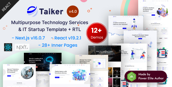 Taiker - React Nextjs 16 Technology Services & IT Startup Template Taiker - React Nextjs 16 Technology Services & IT Startup Template