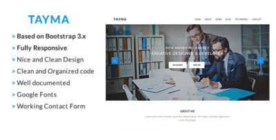 Tayma Resume & Minimal Portfolio Responsive HTML Template