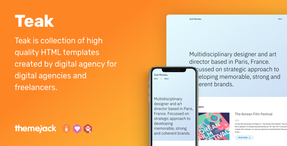 Teak - HTML Templates for Your Portfolio Teak - HTML Templates for Your Portfolio
