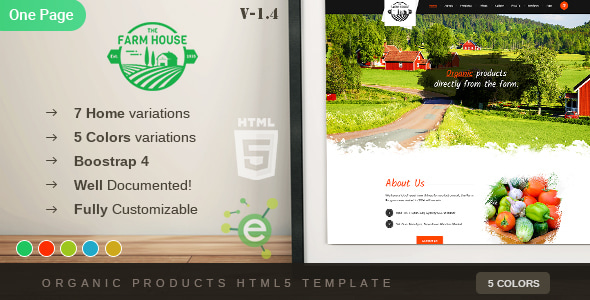 The Farm House - One Page Organic Food, Fruit and Vegetables Products HTML5 Template The Farm House - One Page Organic Food, Fruit and Vegetables Products HTML5 Template