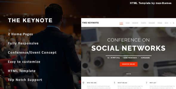 The Keynote - Conference/Event HTML Template The Keynote - Conference/Event HTML Template