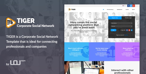 Tiger - Corporate Social Network HTML Template Tiger - Corporate Social Network HTML Template