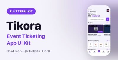 Tikora | Flutter Event Ticketing UI Kit
