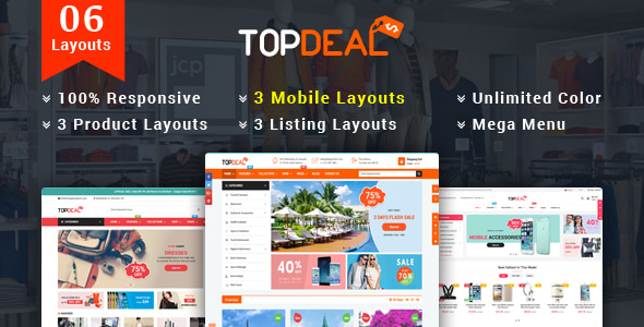 TopDeal - Responsive MultiPurpose HTML 5 Template (Mobile Layouts Included) TopDeal - Responsive MultiPurpose HTML 5 Template (Mobile Layouts Included)