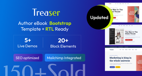 Treaser - Author eBook landing Template + RTL Treaser - Author eBook landing Template + RTL