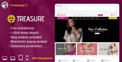 Treasure Fashion Lingerege Prestashop 8  Theme