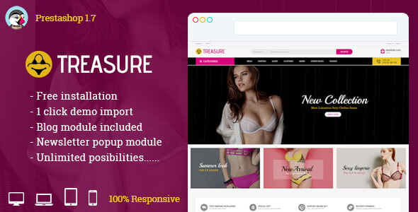 Treasure Fashion Lingerege Prestashop 8 Theme Treasure Fashion Lingerege Prestashop 8 Theme