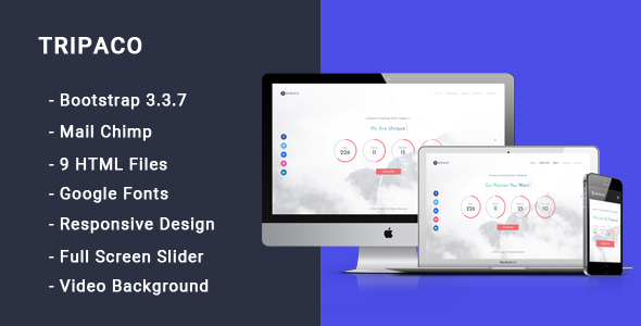 Tripaco - Responsive Coming Soon Template Tripaco - Responsive Coming Soon Template