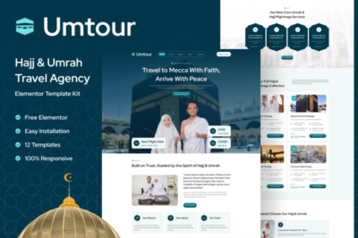 Umtour - Hajj & Umrah Travel Agency Elementor Template Kit