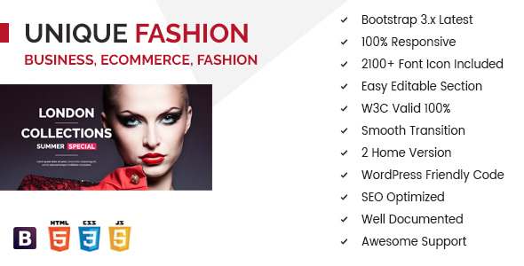 Unique - Fashion / Retail eCommerce HTML5 Template Unique - Fashion / Retail eCommerce HTML5 Template