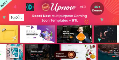 Upnow - React Next Under Construction Landing Template