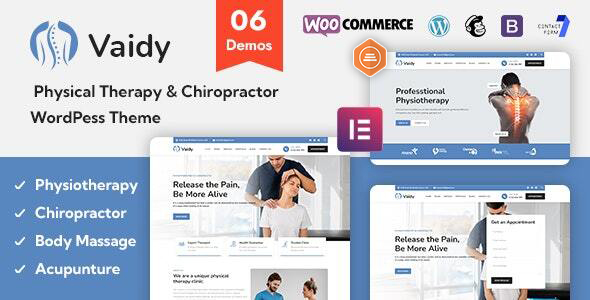 Vaidy - Physical Therapy & Chiropractor WordPress Theme Vaidy - Physical Therapy & Chiropractor WordPress Theme