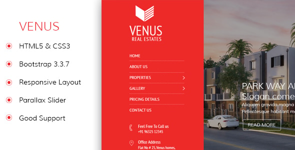 Venus - Real Estate Responsive HTML5 Template Venus - Real Estate Responsive HTML5 Template