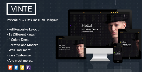 Vinte - Personal / CV / Resume HTML Template Vinte - Personal / CV / Resume HTML Template
