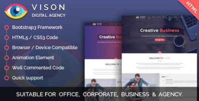 Vision Digital Agency - Multipurpose One Page HTML Template