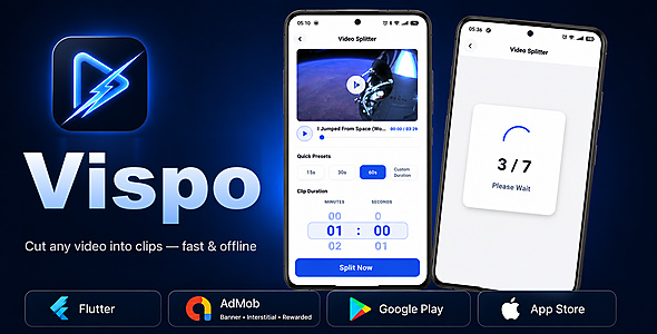 Vispo - Flutter Video Splitter App with AdMob Support Vispo - Flutter Video Splitter App with AdMob Support