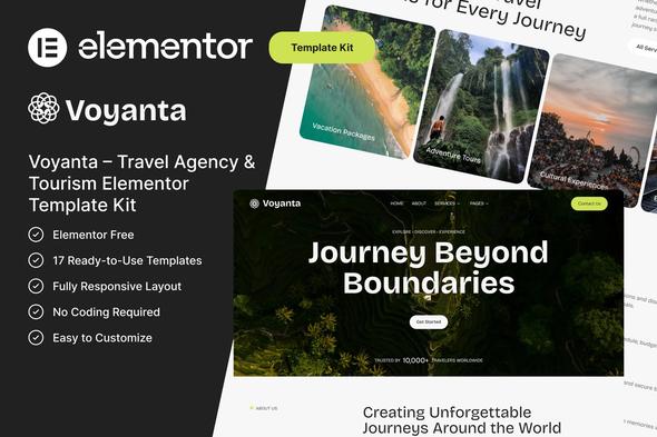 Voyanta - Travel Agency & Tourism Elementor Template Kit Voyanta - Travel Agency & Tourism Elementor Template Kit