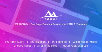 Wargency - Onepage Creative Agency Responsive HTML5 Template