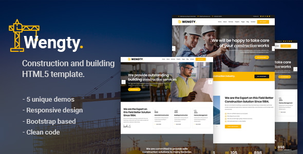 Wengty - Construction & Building HTML Template Wengty - Construction & Building HTML Template