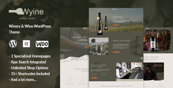 Wyine - Winery, Wine Shop Theme Wyine - Winery, Wine Shop Theme