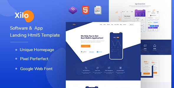 Xilo - Software & App Landing Html 5 Template Xilo - Software & App Landing Html 5 Template
