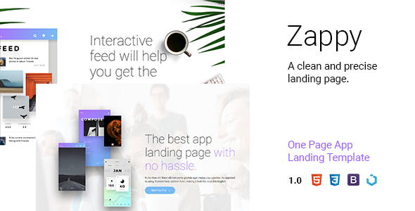 Zappy - One Page App Landing Zappy - One Page App Landing