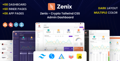 Zenix - Crypto Tailwind CSS Admin Dashboard Template