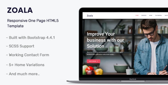 Zoala - One Page Template Zoala - One Page Template