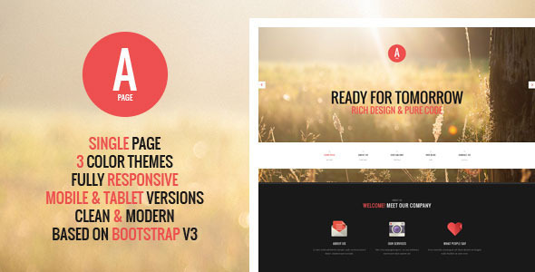 A-Page - Flat Onepage & Multipage HTML Template A-Page - Flat Onepage & Multipage HTML Template