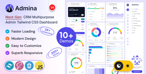 Admina – Tailwind CSS Admin Dashboard Template Multipurpose Admina – Tailwind CSS Admin Dashboard Template Multipurpose