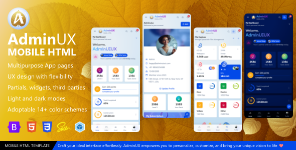 AdminUX Mobile | Multipurpose Bootstrap 5 Responsive HTML Template with Angular 19 starter UI kit AdminUX Mobile | Multipurpose Bootstrap 5 Responsive HTML Template with Angular 19 starter UI kit
